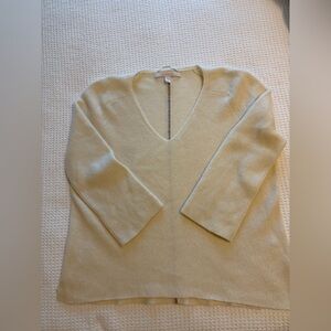 V-Neck Cream Cashmere Sweater